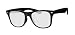 Clear Lens Geek Retro Unisex Wayfarer Glasses, Matt Black Frame, Full UV Protection