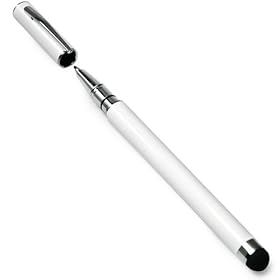 BoxWave Capacitive Styra - 2 in 1 pen and stylus for Apple iPad 3, new iPad (3rd Generation), iPad 2, iPhone 4, iPhone 4S, iPod Touch, Amazon Kindle Fire, Blackberry Torch, HTC EVO 4G, Flyer, Motorola Droid RAZR, Photon 4G, All Touch Screen Tablets (Winter White)
