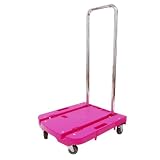 山善(YAMAZEN) 自立式 折りたたみ台車 Carryおてがる ローズピンク