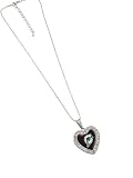 NFL Miami Dolphins Reversible Crystal Heart Pendant with 16" Chain