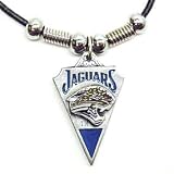 Jacksonville Jaguars Leather Necklace w/Beads & Pewter Pendant - NFL Football Fan Shop Sports Team Merchandise