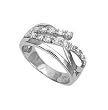 Sterling Silver Rhodium Ring with Clear CZ - Size: 6-9