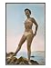 Girl in Stripy Bikini with a Strpless Bra-Top Poses on the Rocks Art Giclee Poster Print, 18x24