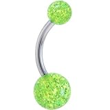 7/16 Lemon Tang GLITTER Banana Belly Ring