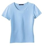 NEW Port Authority Signature - Ladies Fine-Gauge Short Sleeve Scoop Neck Sweater Light Blue-S