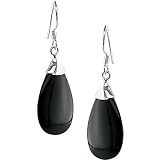 Sterling Silver Black Onyx Tear Drop Earrings