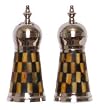 Decorative Salt & Pepper Shakers with Black / Yellow Checkered Taxi Inlaid Sides