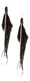 Presh Chocolate Feather with Light Topaz Rhinestone Earrings