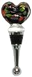 Individually Gift Boxed Bottle Stopper with Decorative Glass Heart MuranoTop Set of Two