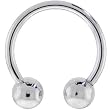 Solid 14KT White Gold HORSESHOE - 14 Gauge 1/2" 5mm balls