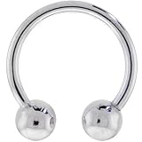 Solid 14KT White Gold HORSESHOE - 14 Gauge 1/2 5mm balls
