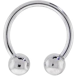 Solid 14kt White Gold Horseshoe - 14 Gauge 1/2 5mm Balls
