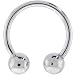 Solid 14kt White Gold Horseshoe - 14 Gauge 1/2 5mm Balls