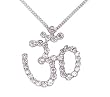 Sterling Silver Necklace Pendant, Hinduism with Cz & Sapphire