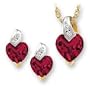10kt. Gold, Lab Created Ruby 2 Piece Boxed Set