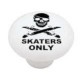 Skaters Only Skull and Cross Boards Decorative High Gloss Ceramic Drawer Knob