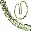 14Kt Yellow Gold Masculine Flat Mariner Gold Men's Chain