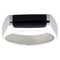 Sterling Silver Thin Black Obsidian Ring size 7