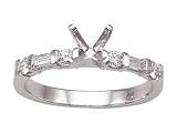 0.40 cts Baguette Diamonds Engagement Ring - Platinum, 18kt White or Yellow Gold