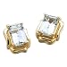 14K Yellow Gold Emerald Cut Aquamarine Fashion Earrings