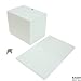 White Acrylic ballot / suggestion box large with literature holder - BAL3LH