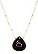 14k Yellow Gold Heart Shape Black Onyx & Pearl Necklace Pendant
