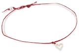 Eat Pray Love By Dogeared Make A Wish Red Irish Linen and Recycled Sterling Open Heart Charm Bracelet