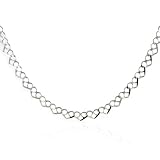 Sterling Silver Flat Heart Link Necklace 17