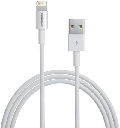 (Apple MFi Certified) Perfekt® Lightning to USB Cable 3ft with Compact Connector for iPhone 6 6Plus 5s 5c 5, iPad Air Air2 mini mini2 mini3, iPad 4th gen, iPod Touch 5th gen, and iPod Nano 7th gen (White)