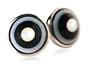 Round Mother of Pearl & Onyx Silver Cufflinks with Gift Box