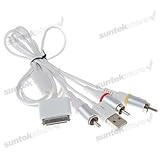 AV Composite Video To TV-RCA Cable USB for iPHONE 4 4G