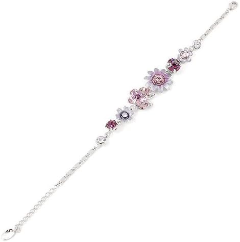 Glamorousky Flower and Butterfly Bracelet with Purple Swarovski Element Crystals (1086)