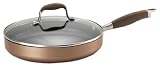 Anolon Advanced Bronze Collection Nonstick Covered Deep Round Grill Pan, 11-Inch
