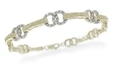 10k Yellow Gold Double Circle Diamond Bracelet (1/3 cttw, I-J Color, I2-I3 Clarity). 7.25