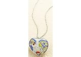 Signature 18' Multi Glass Heart Pendant STERLING SILVER