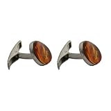 Baltic Honey Amber and Sterling Silver Charismatic Cufflinks