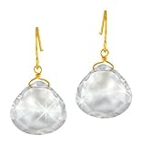 14K Gold with Rock Crystal Drop Earrings