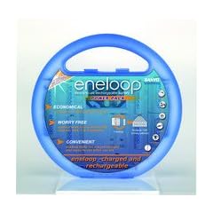 Sanyo eneloop Power Pack Starterkit Set mit Ladeger�t mit AA, AAA Akkus, C und D Adaptern