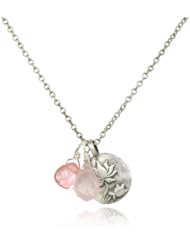 Satya Jewelry "Pink Lotus" Sterling Silver Pendant Necklace