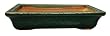 Rectangle bonsai planter / pot - chinese ceramic, green glazed