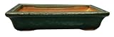 Rectangle bonsai planter / pot - chinese ceramic, green glazed
