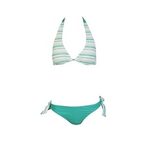Buy NSB603 2pc Bikini Set Green Yellow Stripes by Marina West