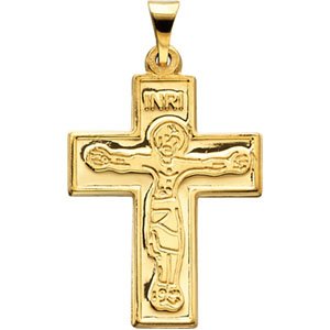 14K Yellow Gold Crucifix Pendant