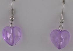 Lavender Heart Earrings