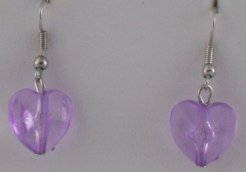 Lavender Heart Earrings