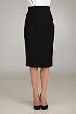 Valentino Red Black Wool Pencil Skirt
