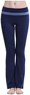 Womens Bootleg Yoga Pants Ecofabric Bootleg Athletic Pants Blue X-Small