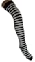 Adult Black & White Striped Thigh High Stockings One Size