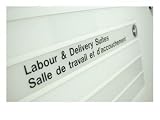 Hospital Sign in English and French Pointing to Maternity Ward Photographic Poster Print, 24x18