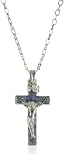 The Vatican Library Collection Silver and Blue Crucifix Necklace